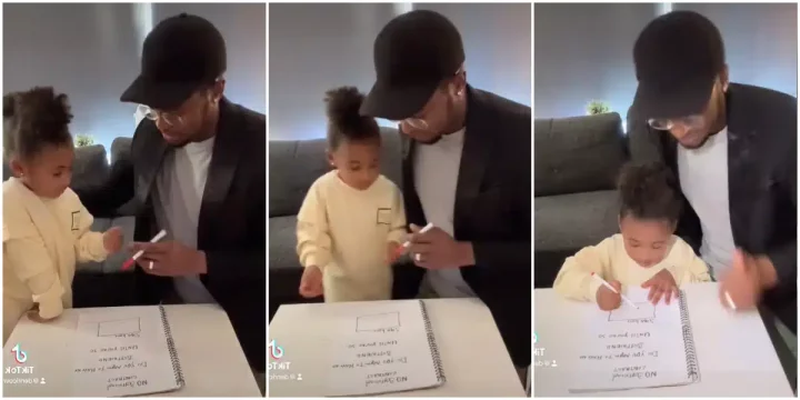 Video of man making his little daughter sign a contract to stay away from boys until 2051 causes buzz online