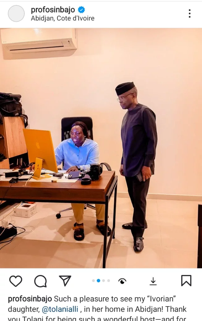 Former Vice President Yemi Osinbajo Visits Daughter in Abidjan [PHOTOS]