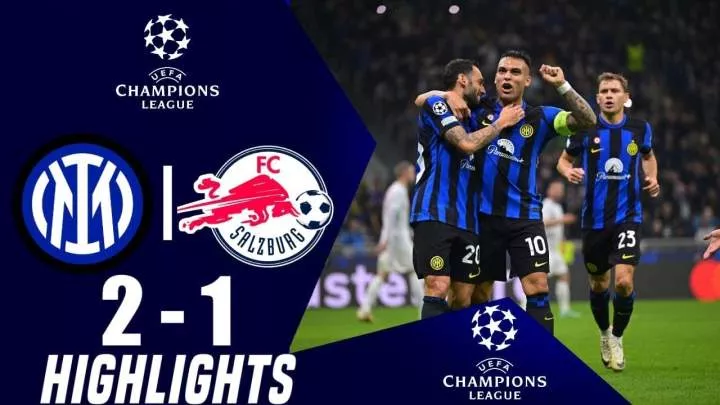 Inter Milan 2 - 1 RB Salzburg (Oct-24-2023) Champions League Highlights