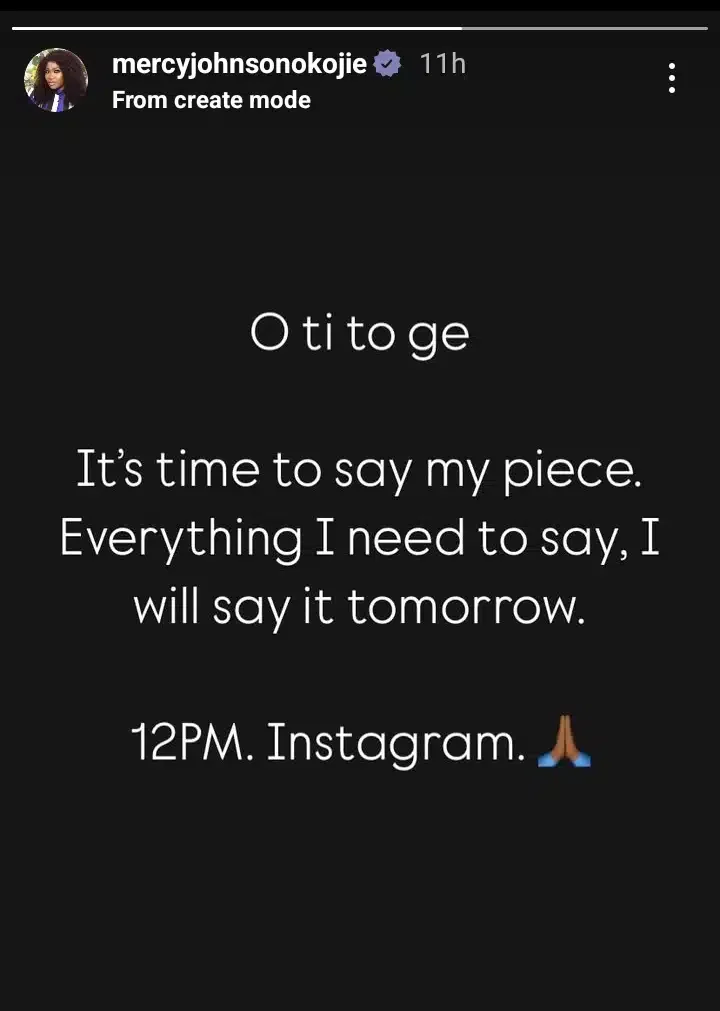 Mercy Johnson breaks silence after Angela Okorie claimed she's sick