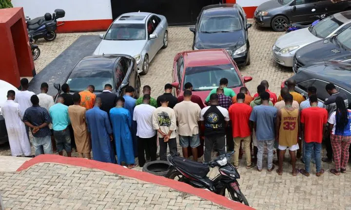 34 Suspected Internet Fraudsters Arrested in Ekiti, Exotic Cars Recovered (Photos)