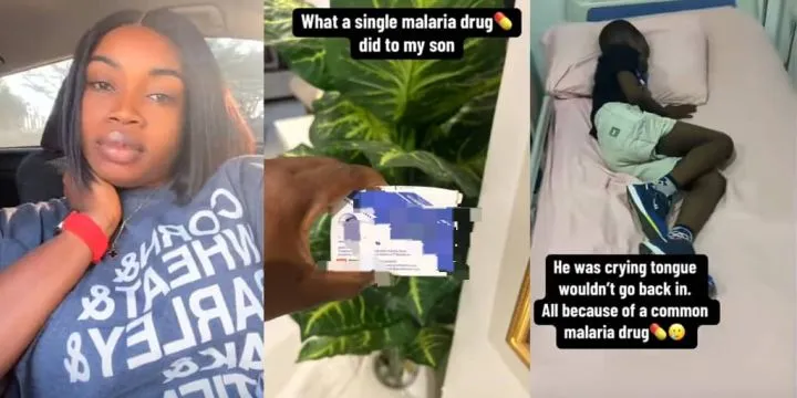 Mother cries out as malaria drug causes son's tongue to hang out, lands in hospital Mother cries out as malaria drug causes son's tongue to hang out, lands in hospital