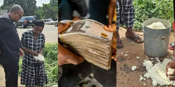 Peter Obi helps elderly woman whose goods fell while boarding bus, pays for her damaged goods