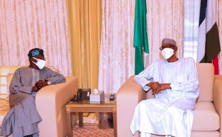 'He is an exceptional leader' - Tinubu visits Aso Rock, hails President Buhari