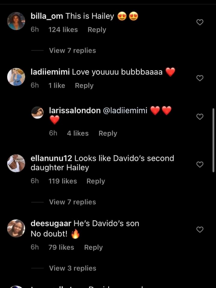 “Hailey’s carbon copy” – Reactions as Davido’s alleged 4th baby mama reveals son’s face clearly