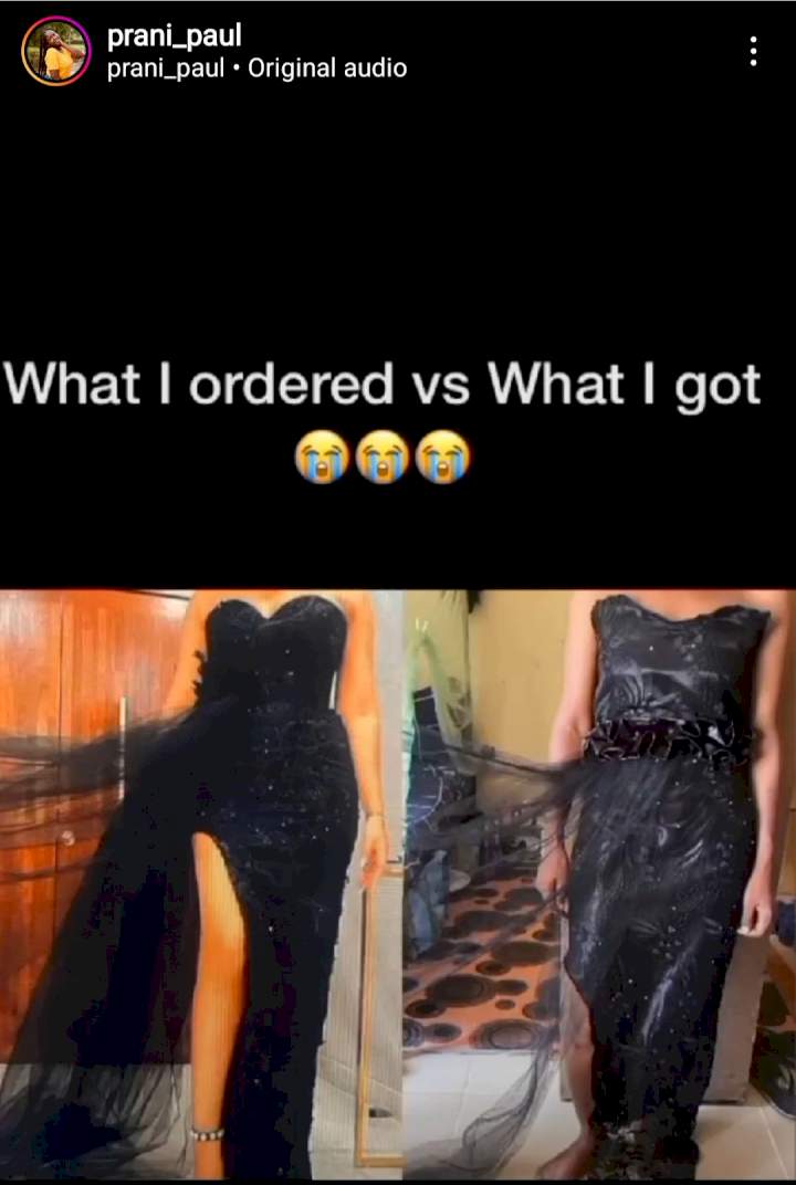 Disappointed customer shares dress she ordered and what her tailor made for her (Photos)