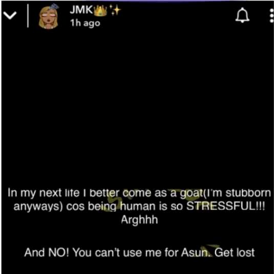 I Want To Come As A Goat In My Next Life - BBNaija JMK Spills