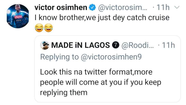 Victor Osimhen responds as he