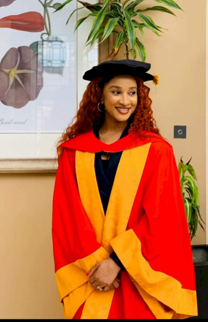Actress, Adesua Etomi-Wellington bags doctorate degree from UK University