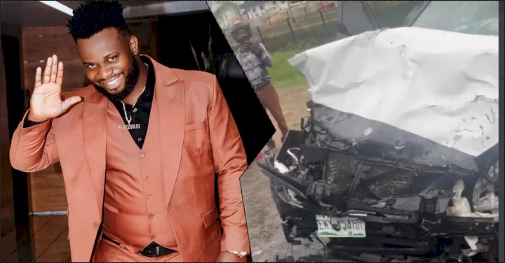 'This is my first time ever' - Sabinus speaks following ghastly car accident (Video)