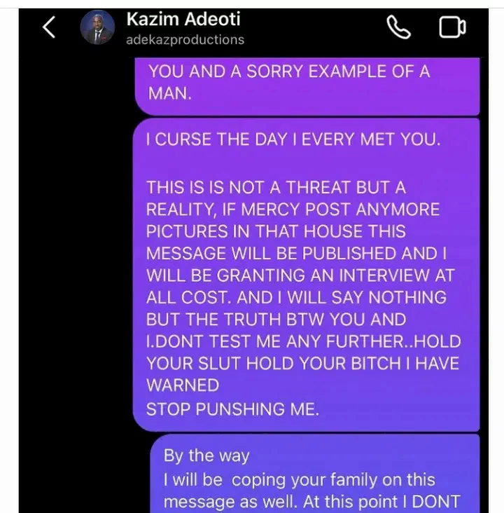 'I built that house with my hard-earned money, Kazim tame your dog' - Adekaz's first wife drags Mercy Aigbe and husband