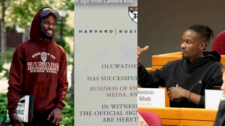 "This is what success looks like" - Mr Eazi says as he completes a course at Harvard University