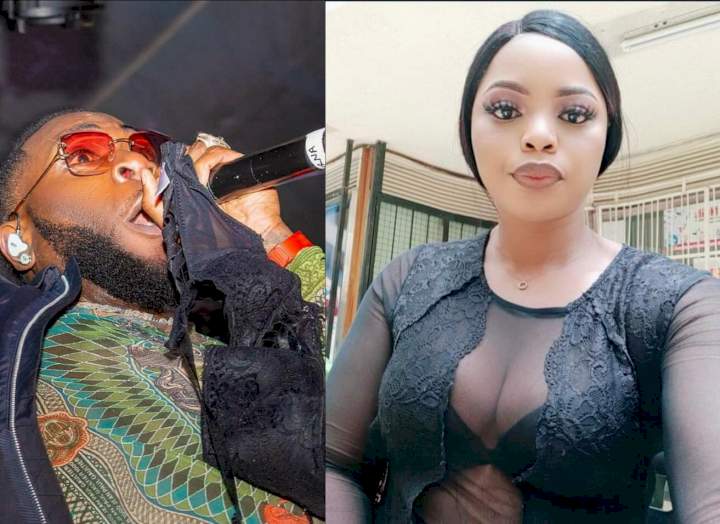 Lady proudly announces that she gave Burna Boy her bra, shares photos of him holding it up
