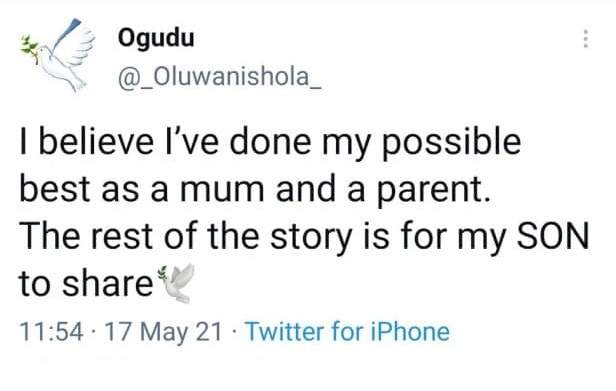 'I've done my best as a parent, the rest of the story is for my son to share' - Wizkid's first baby mama says as she shares a complicated message