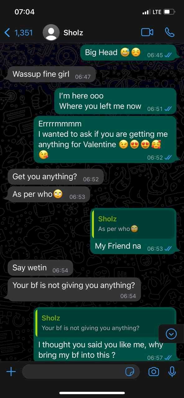 Reactions as lady shares her chat with man who blocked her ahead of Valentine's day