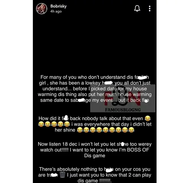 'Copy copy; person wey pass you pass you' - Bobrisky drags Papaya Ex over housewarming party, alleges she's claiming someone's house