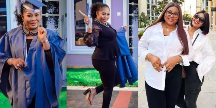 "Done and dusted" - Regina Daniels' mother, Rita Daniels celebrates as she bags law degree (photos)
