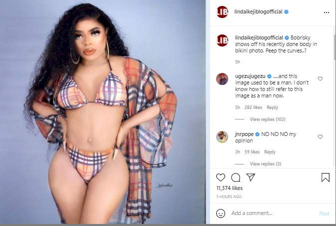 'Looks photoshopped' - Nigerians blast Bobrisky for flaunting an 'edited' post-surgery body (Video)