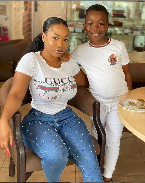 #BBNaija: Check out photos of new housemate, Jackie B with her son, Nathan