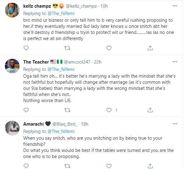 “My friend intends to propose to his girlfriend that I caught cheating” – Man seeks advice