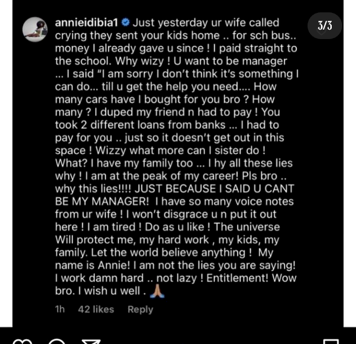 Tuface and Annie Idibia react to brother, Wisdom Macaulay's call out over actress' cruel attitude towards him