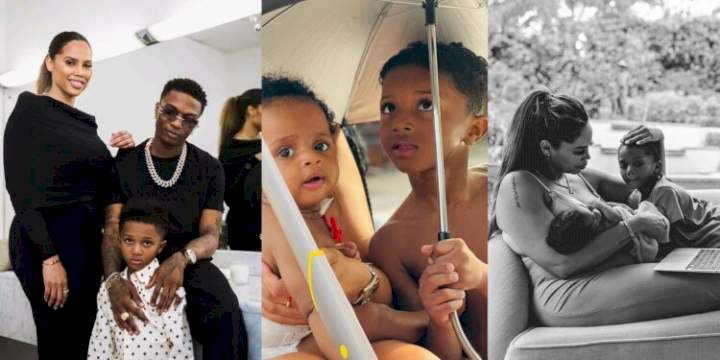 Singer Wizkid finally unveils face of his second child with Jada P (Photo)
