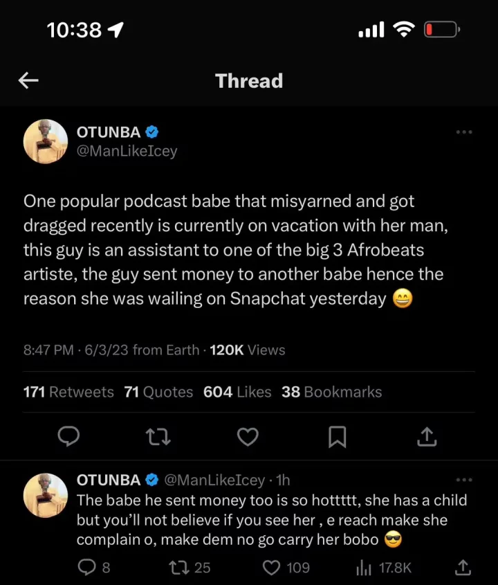 'Audacity must be on sale' - Caramel Plugg fights dirty with boyfriend's alleged sidechick