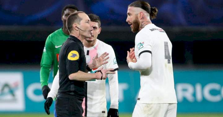 Ligue 1: It's a shame - PSG star gives verdict on Sergio Ramos' red card