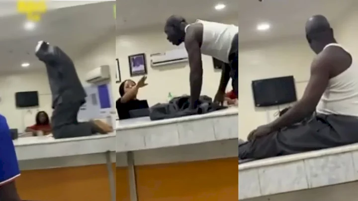 Man creates scene in bank after N1.7M reportedly vanished from his account (Video)