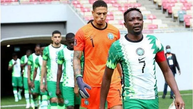 Ahmed Musa leading out Super Eagles Players -Pulsesports.ng