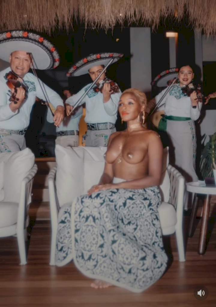 Janelle Monae goes topless at her birthday party (photos/video)