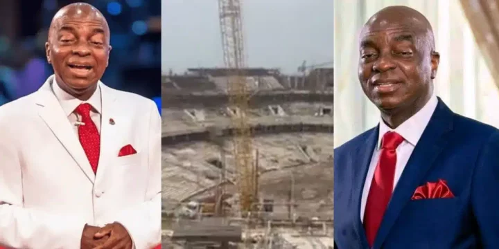 "This matter is not clear" - Nigerians react to Bishop Oyedepo's new Winners Chapel Auditorium under construction