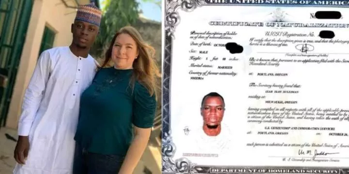 "I am now an American" - Nigerian man celebrates as the US military grants him citizenship