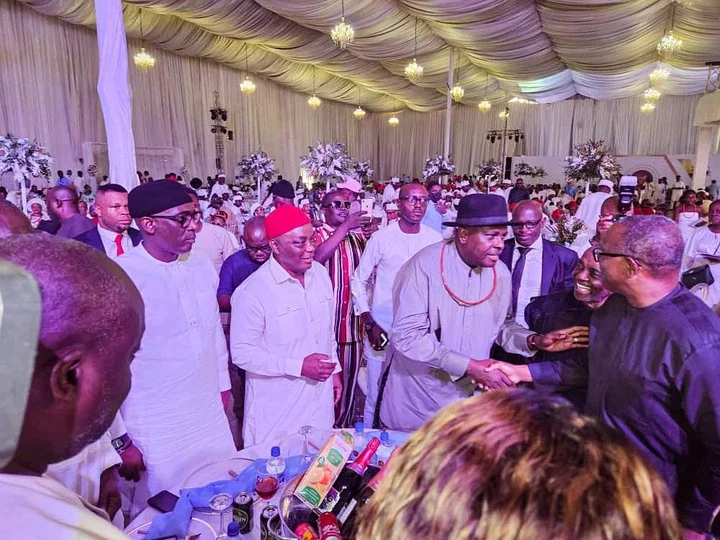 Peter Obi Pictured with Former Governor of Delta State, James Ibori In Asaba On Friday (Photo)