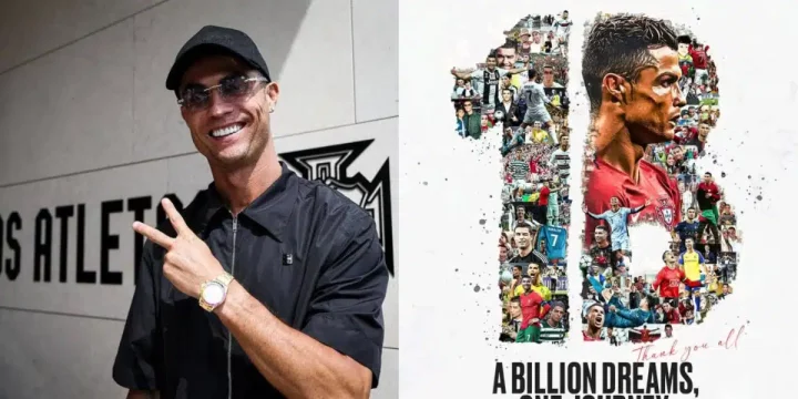 Cristiano Ronaldo celebrates reaching one billion followers across social media