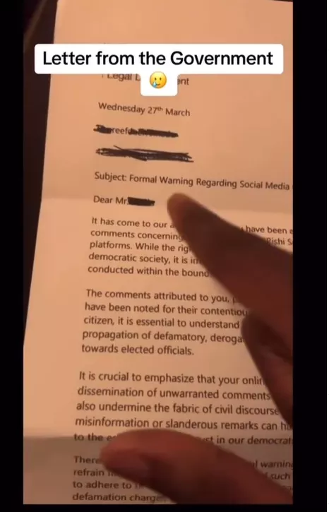 British citizen claims he was served a cease and desist letter for trolling UK Prime Minister, Rishi Sunak on social media