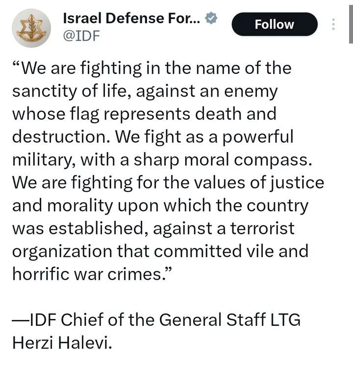 Israel Defense Forces Releases a Statement After Their Top Ranked Lieutenant Was Killed by Hamas