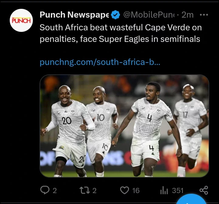 Today's Headlines: ISWAP Terrorists Attack Nigeria Police Headquarters In Borno State, Kill Four Officers, South Africa beat wasteful Cape Verde on penalties, face Super Eagles in semifinals