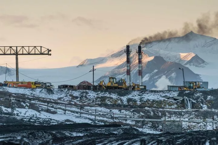 A Russian mining settlement at Barentsburg on Svalbard is reportedly reducing its coal output.