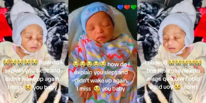"I miss you, my baby" - Mother left heartbroken as her cute little baby dies in his sleep