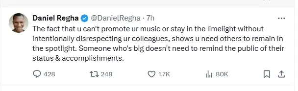 Daniel Regha blasts Wizkid for trying to gain spotlight by throwing shade at Davido