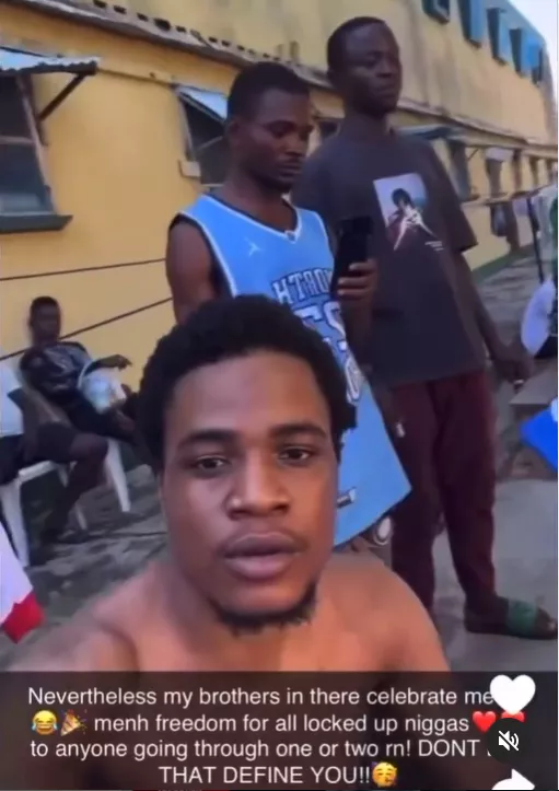 Nigerian man shares video of him celebrating his birthday while imprisoned at Kirikiri