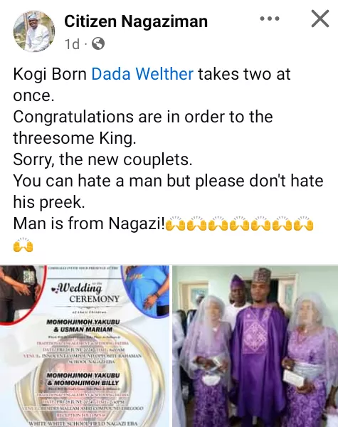 Kogi man marries two wives same day (video)