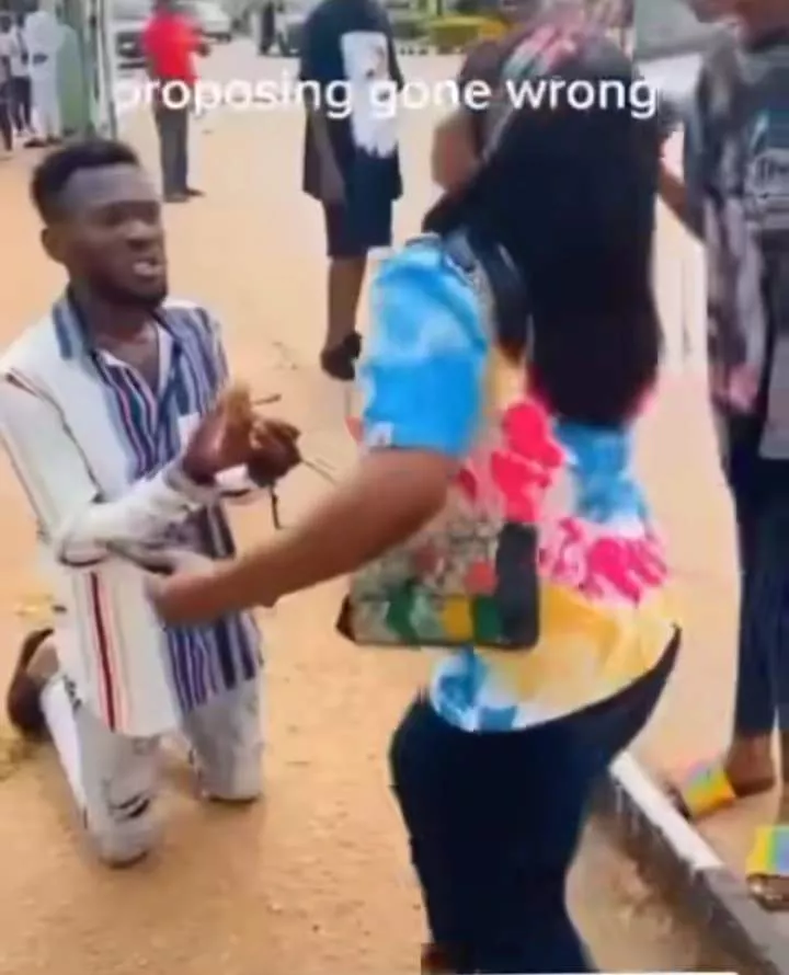 Heartbreaking moment man receives dirty slap from girlfriend during public proposal