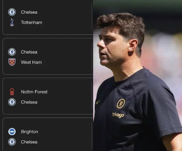 Chelsea's Next Four Matches In All Competitions Including A Tough Game Against Tottenham.