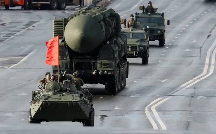 Russia's Yars intercontinental ballistic missile systems being paraded over the weekend in rehearsals