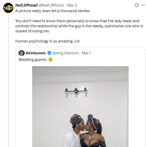 Grown men in tears because of b.0.0bs - Nigerian man reacts to criticisms over his girlfriend