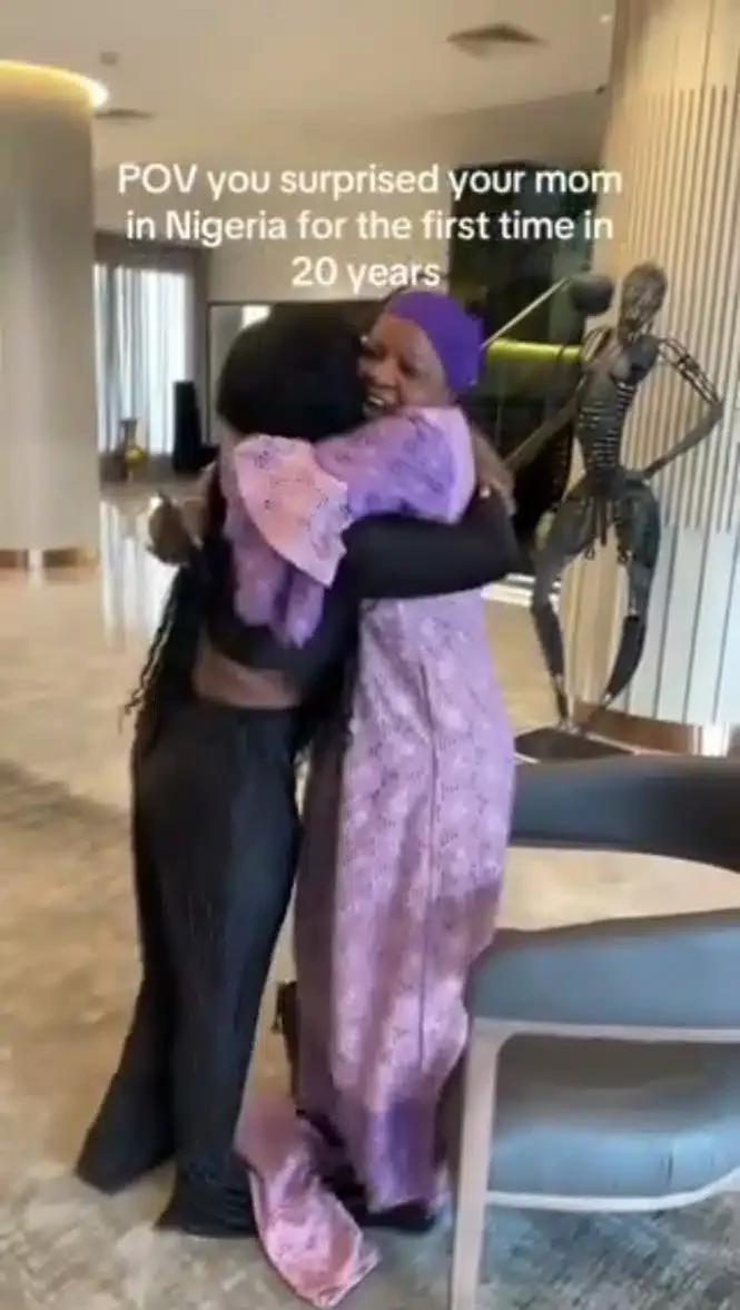 Heartwarming moment Nigerian lady met her mother for the first time in 20 years