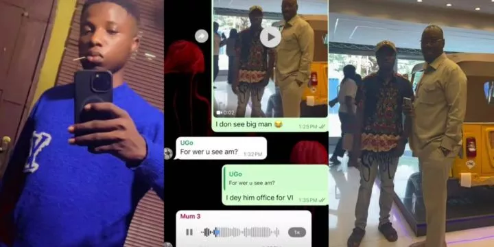 Man shares his mom's reaction after sending photo of him and Obi Cubana to family WhatsApp group