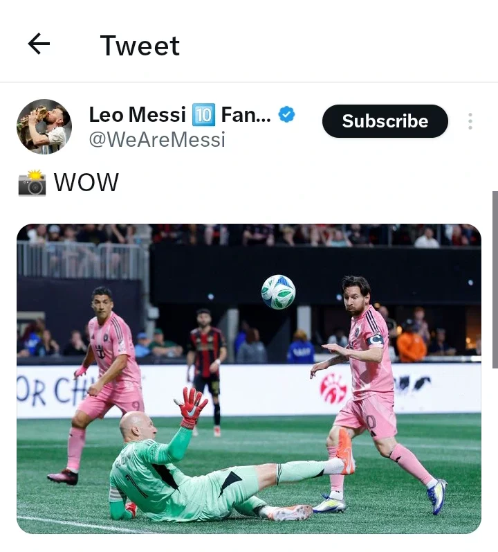 Fans react after seeing photo of Leo Messi chipping a goalkeeper to score on Monday morning